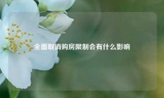 全面取消购房限制会有什么影响