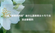 日语“那那巴西捏”是什么意思我从十万个冷笑话里看的