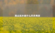 高山流水是什么历史典故