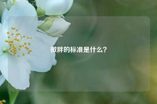 微胖的标准是什么？-第2张图片-知识问答百科网